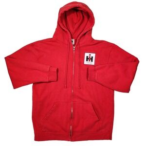 International‎ Harvester Full Zip Up Hoodie Mens L Farmer Agriculture Workwear